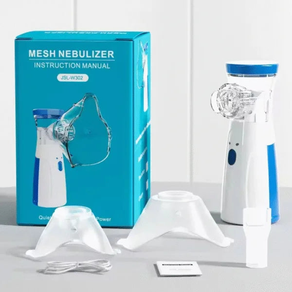 Portable Mesh Nebulizer Machine JSL-W302 with Masks & Mini Inhaler for Kids & Adults
