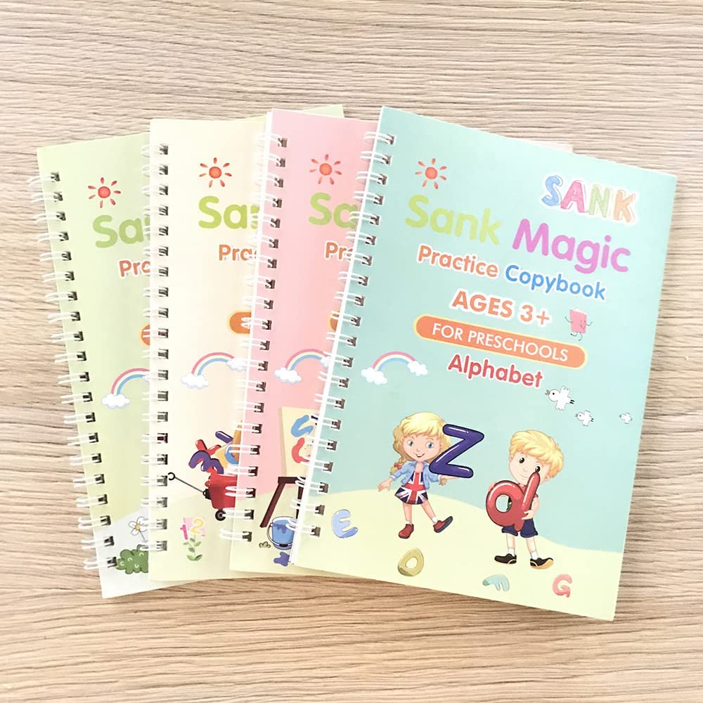 Sank Magic Calligraphy Practice Book Set for Kids | Pack Of 4 Books | Kids learning writing & calligraphy