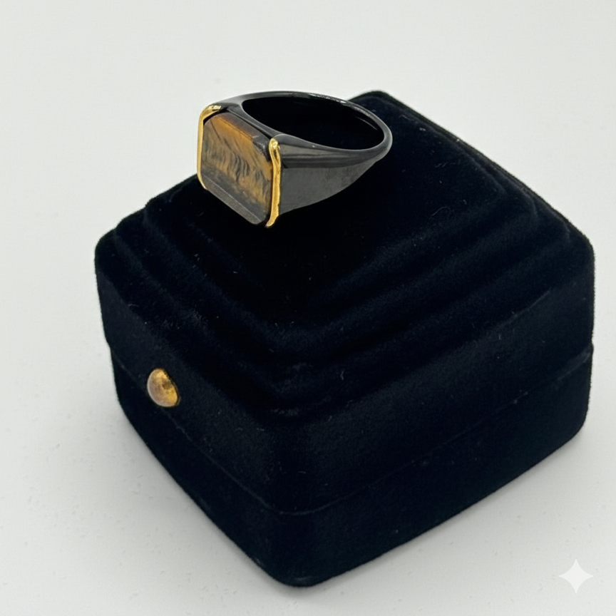 Black Gold Signet Ring