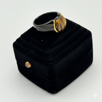 Black Gold Stone Ring