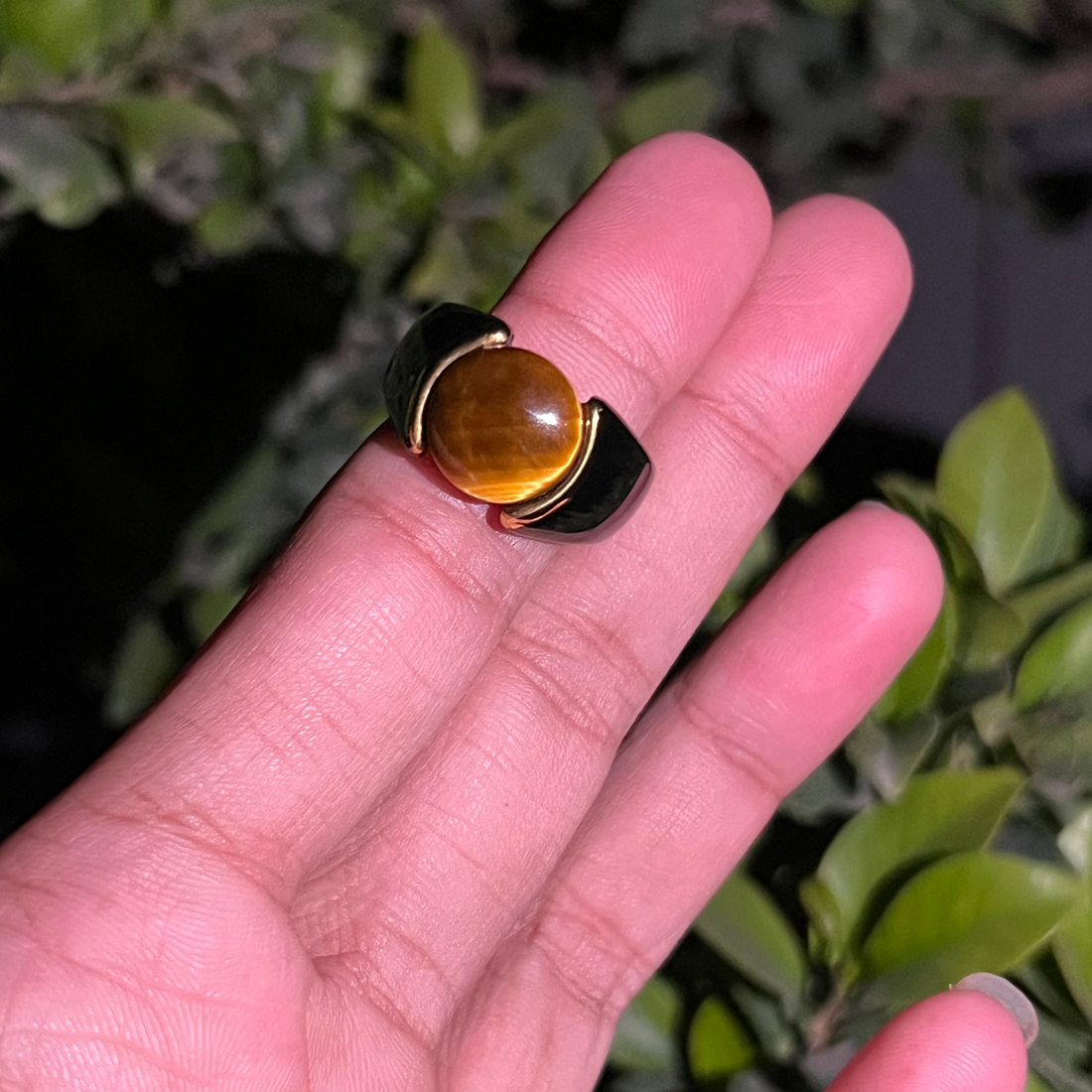 Black Gold Stone Ring