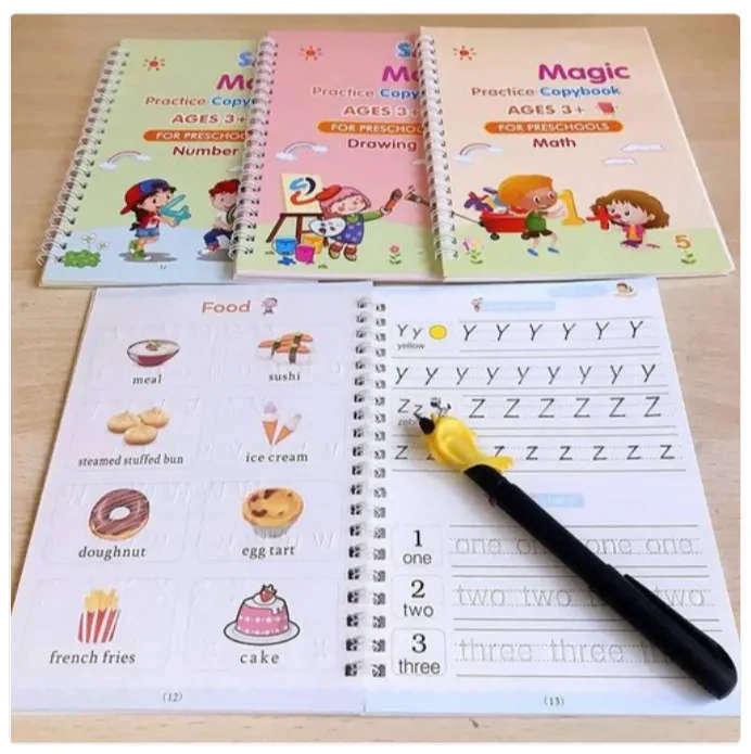 Sank Magic Calligraphy Practice Book Set for Kids | Pack Of 4 Books | Kids learning writing & calligraphy
